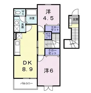 エアリー カーサII【2階】の間取り