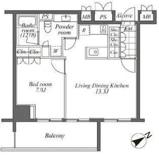 オーパスレジデンス恵比寿【3階】の間取り