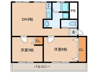 高津橋農住団地A棟【5階】の間取り