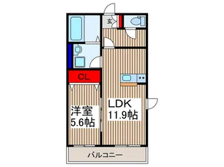 La Libellule二本榎【1階】の間取り