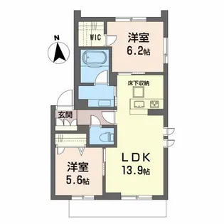 メゾンゆずりは【1階】の間取り