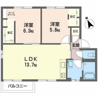 ポリティア上條A【2階】の間取り