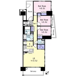 BELISTA流山おおたかの森【7階】の間取り