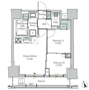 ONE ROOF RESIDENCE ASAKUSABASHI【8階】の間取り