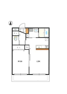 カーサ クワトロ【2階】の間取り