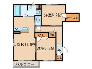 GAUDIシンエイII【2階】の間取り