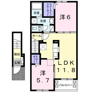 フェリーチェ丸亀【2階】の間取り