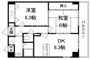 コスモスフローラ醍醐【3階】の間取り