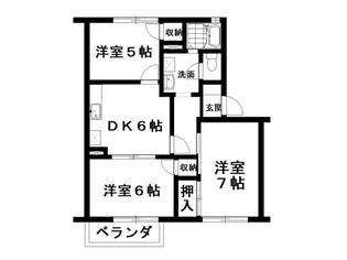 ファミールコートB棟【1階】の間取り