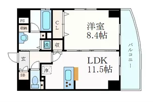 さくらHillsリバーサイドEAST【5階】の間取り