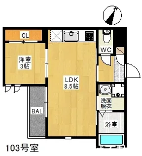 GRANDTIC SKYPALACE大橋【1階】の間取り