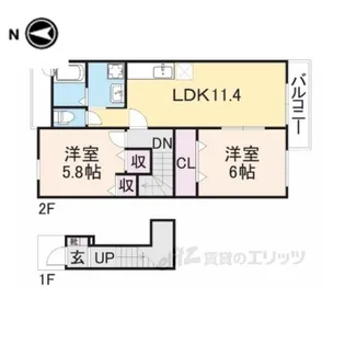 アボンデーレB【2階】の間取り