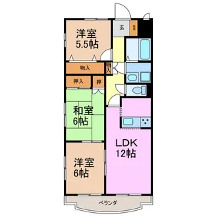 リビエール東陵【3階】の間取り