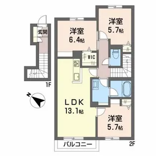 シャーメゾンクレーネ【2階】の間取り