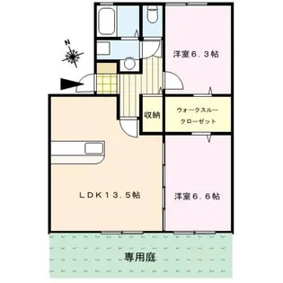 ビュー・アゼリア【1階】の間取り