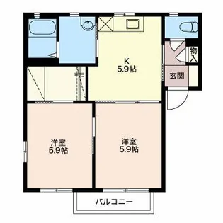 レインボー美晴【2階】の間取り