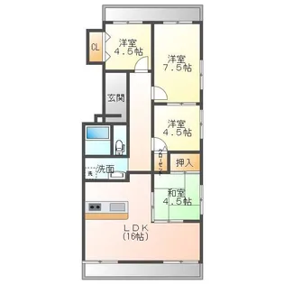 キャッスルハイツ津山一宮【7階】の間取り