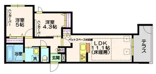 シャンテイル幡ヶ谷【1階】の間取り