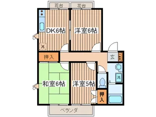 ロイヤル石川B【2階】の間取り