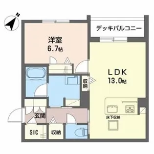 MUM’Sシャーメゾン学園北【3階】の間取り