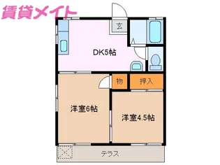 コーポサン【1階】の間取り