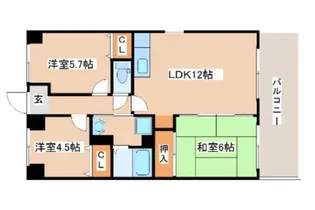 ハピネス北条【3階】の間取り