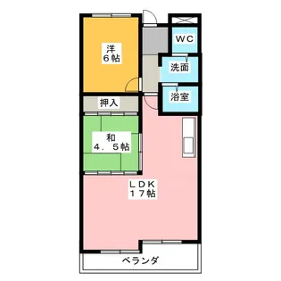 ハイツ太陽 B棟【2階】の間取り