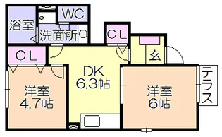 フォレスト金の原II【1階】の間取り