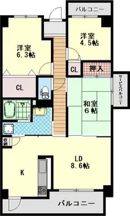 プレザント枚方【3階】の間取り