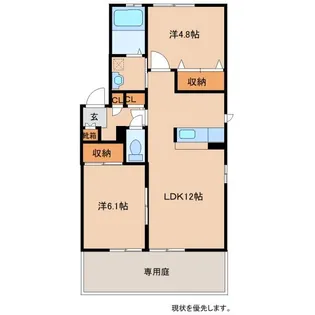 ディアス城原A【1階】の間取り