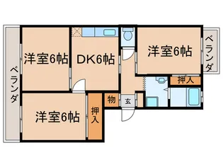 サンフラワ-マンション【1階】の間取り