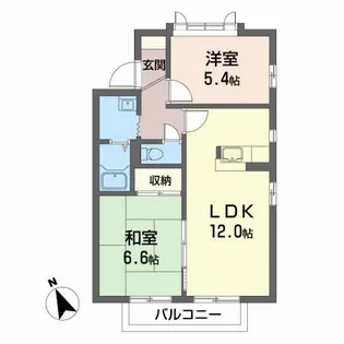 アップルハイツ桜水B【1階】の間取り