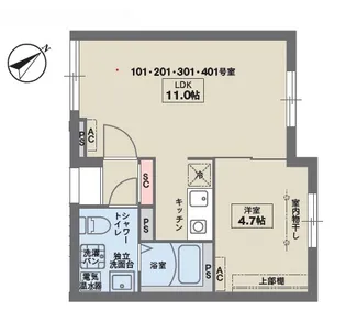 COCOFLAT雑司が谷【3階】の間取り