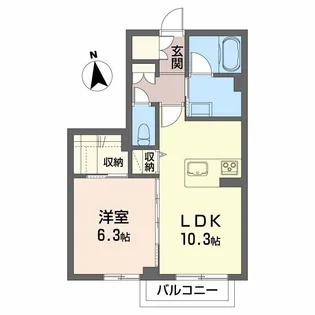 ディアベルジュ【1階】の間取り