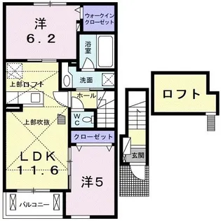 SUNニシル【2階】の間取り