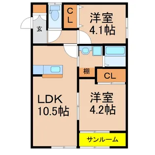 PINO A棟【2階】の間取り