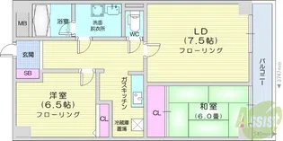 クオーレ白鳥【4階】の間取り