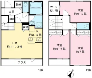 The Park.A・B棟【2階】の間取り