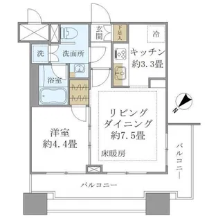 グラーサ白金高輪【5階】の間取り