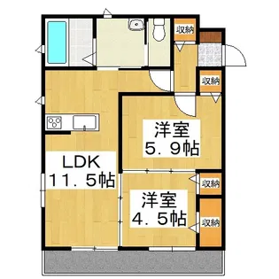 チッタ・デ・国府【2階】の間取り