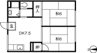 コーポ瑞穂【1階】の間取り