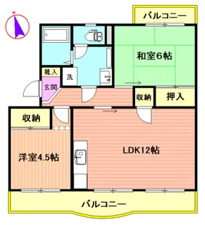 大幸マンションA【1階】の間取り