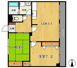 レイティー西大津3号館【5階】の間取り