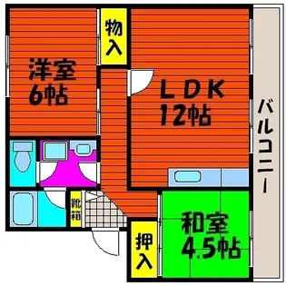 操南ハイツ【3階】の間取り