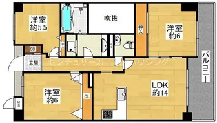 大阪府大阪市鶴見区今津中2【マンション】の間取り