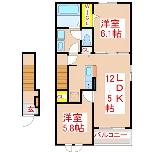 レジデンスリッチA【2階】の間取り