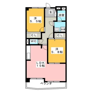 2LDKの間取り画像