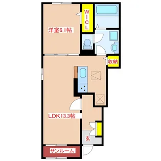 シャルール【1階】の間取り