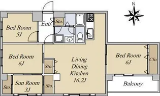 インペリアル松ヶ崎【6階】の間取り