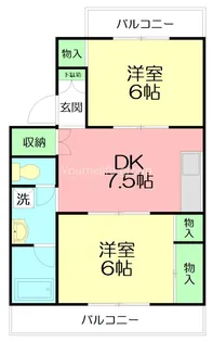 2DKの間取り画像